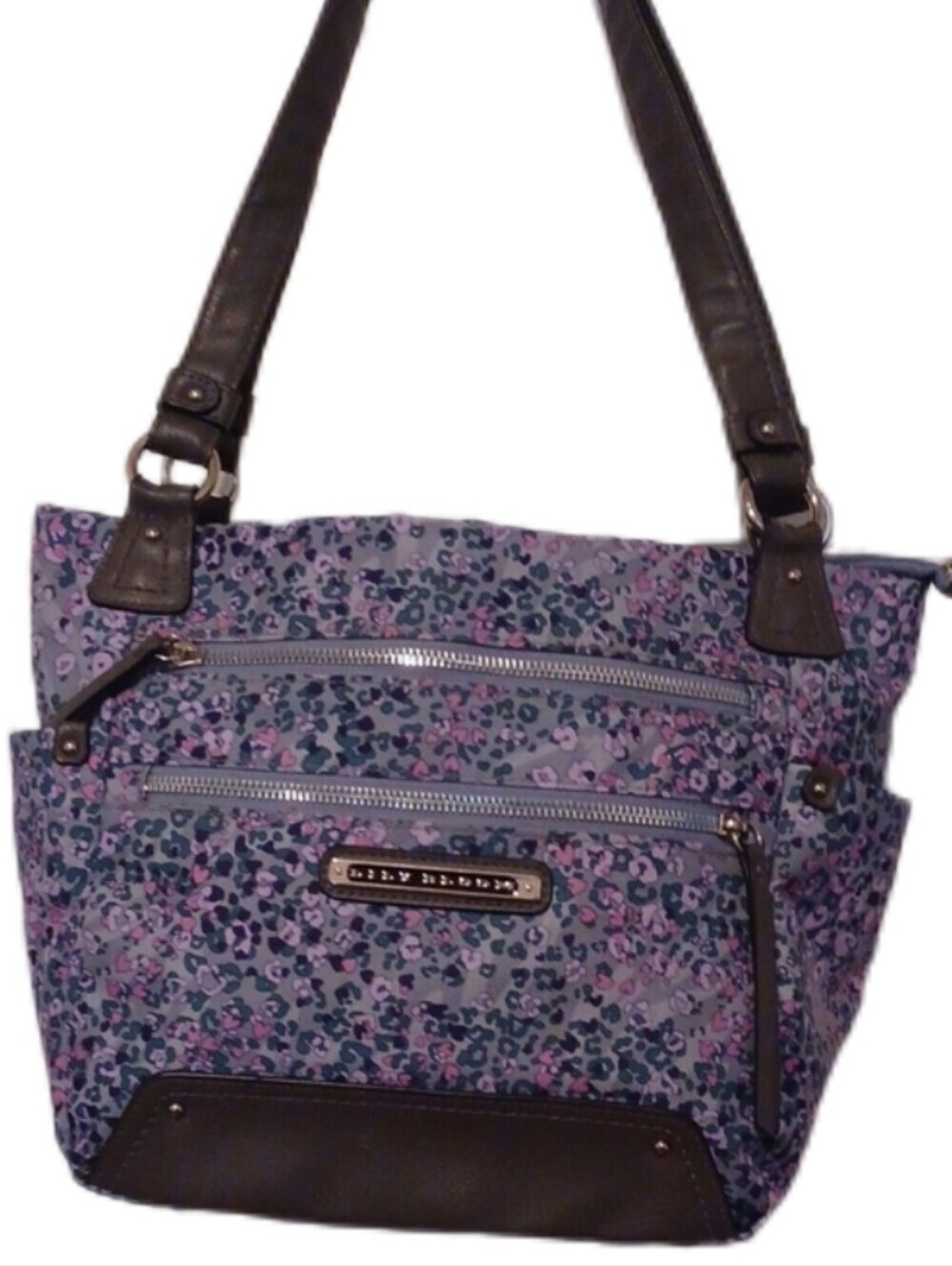 > Lily Bloom Floral Print Crossbody Bag in Blue and Purple